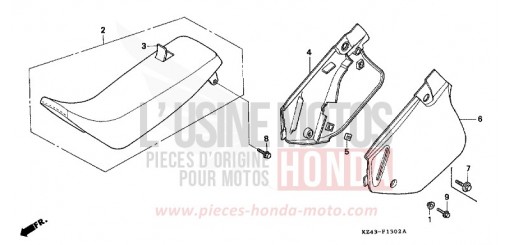 SIEGE/COUVERCLE LATERAL (CR125RP/RR/RS/RT/RV) CR125RS de 1995